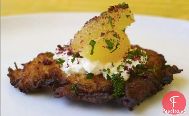 Latke De Calabaza Espagueti Con Queso Feta, Zumaque Y Receta De Cítricos