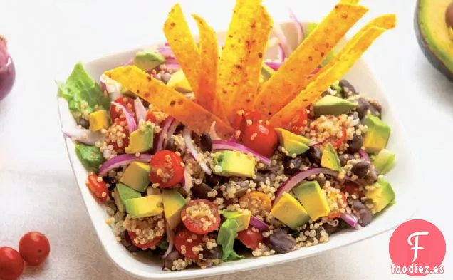 Receta De Ensalada De Tortilla De Quinua Con Aderezo De Cilantro Y Lima