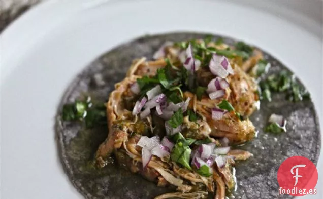 Tacos de Tomatillo de Pollo de Cocción Lenta