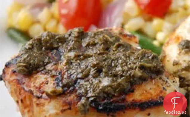 Fletán a la Parrilla con Mantequilla de Ajo Cilantro