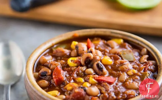 Chile de Guisantes de ojos negros con Quinua y Maíz