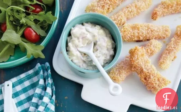 Palitos De Pescado Frito Al Horno Con Salsa Tártara De ' ¡Aligere, América!
