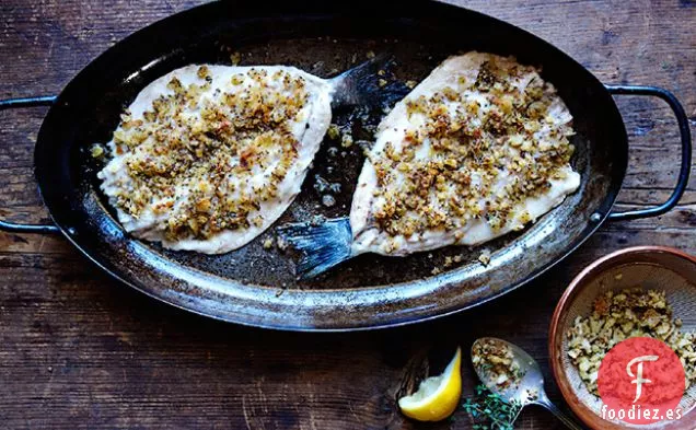 Branzino con Costra de Mostaza