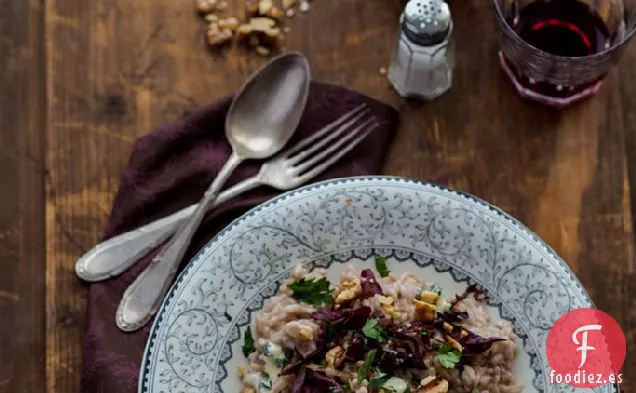 Risotto de Vino Tinto con Radicchio Roquefort y Nueces