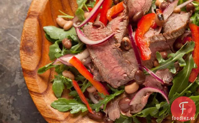 Bistec de Flanco y Ensalada de Rúcula