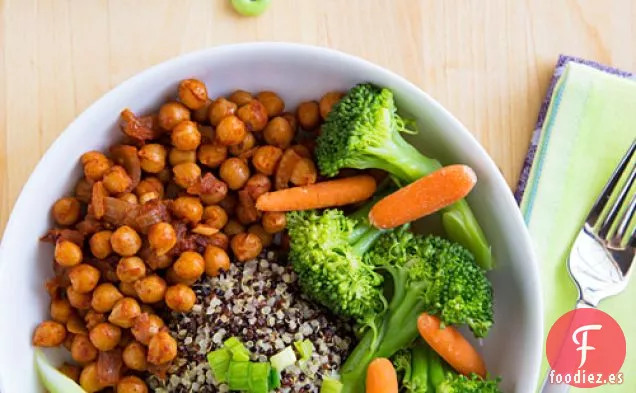 Tazón de Garbanzos y Brócoli con Salsa Tahini