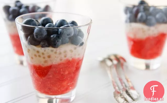 Parfaits de Tapioca de Fresa y Arándano