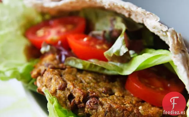 Hamburguesas de Berenjena al Curry, Lentejas y Quinua