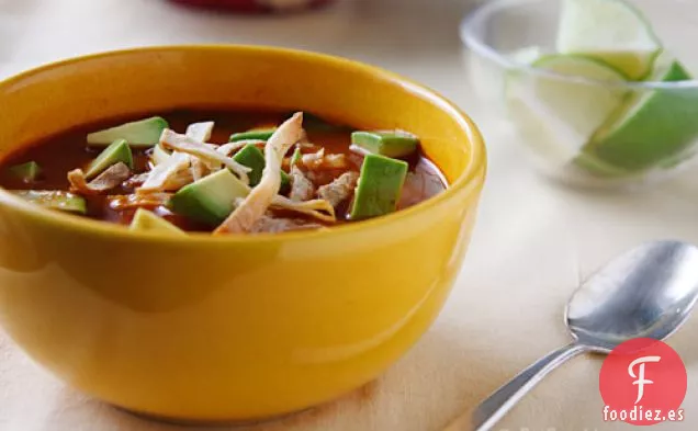 Sopa de Tortilla con Frijoles Pintos