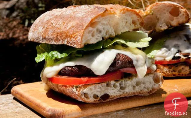 Hamburguesa de Portobello Marinada de dos Pisos