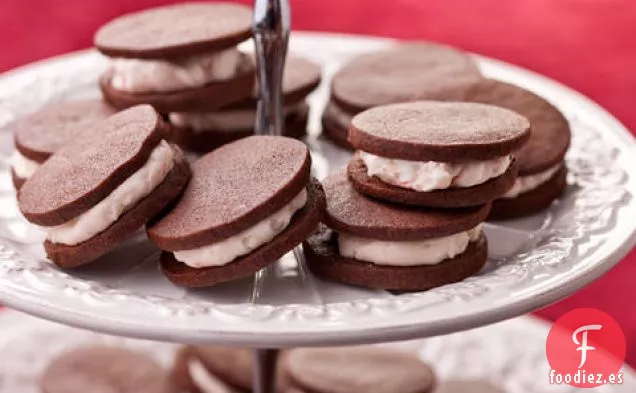 Galletas de Sándwich de Chocolate con Relleno de Crema de Mantequilla de Menta