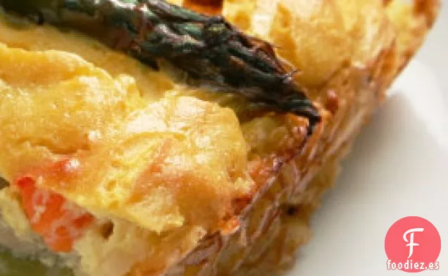 Quiche de Espárragos y Champiñones con Corteza de Arroz Integral