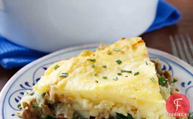 Abundante Pastel de Lentejas y Champiñones para el Pastor