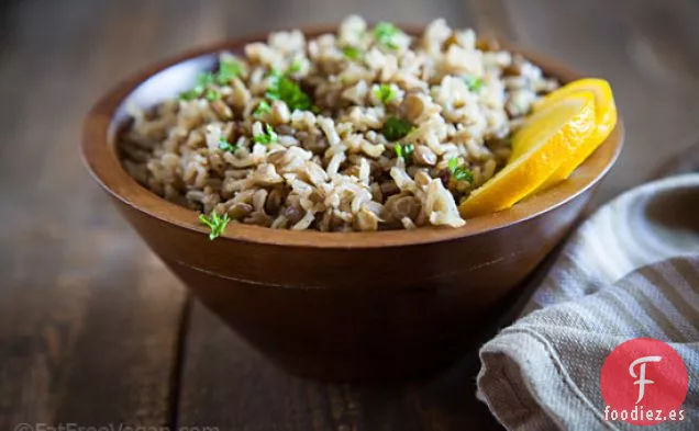 Lentejas con Especias y Arroz