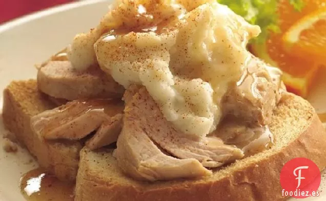 Sándwiches de Pavo de Cocción Lenta y Cara Abierta para Cenar