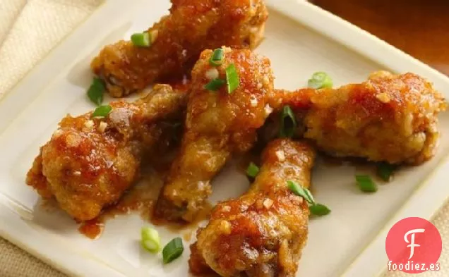 Alitas de Pollo con Ajo y Jengibre Pegajosas