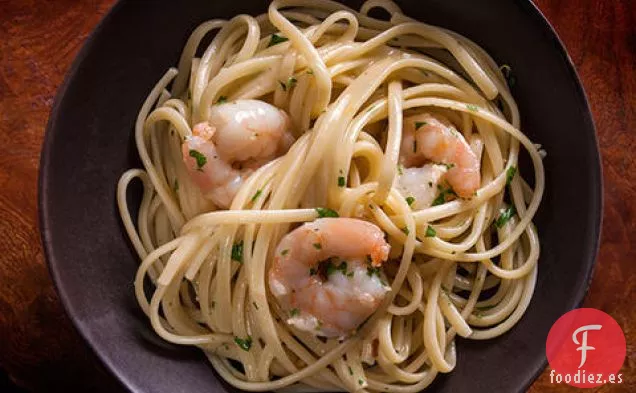 Pasta Rápida de Camarones con Limón y Perejil