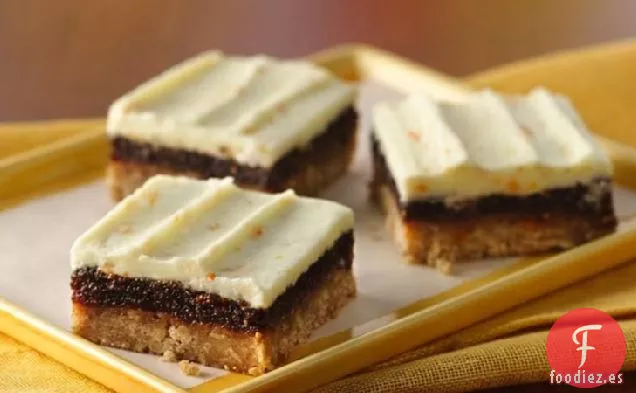 Barras de Higos de Canela con Glaseado de Crema de Mantequilla de Naranja