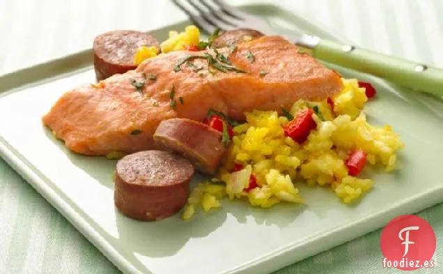 Paella de Salmón Al Horno