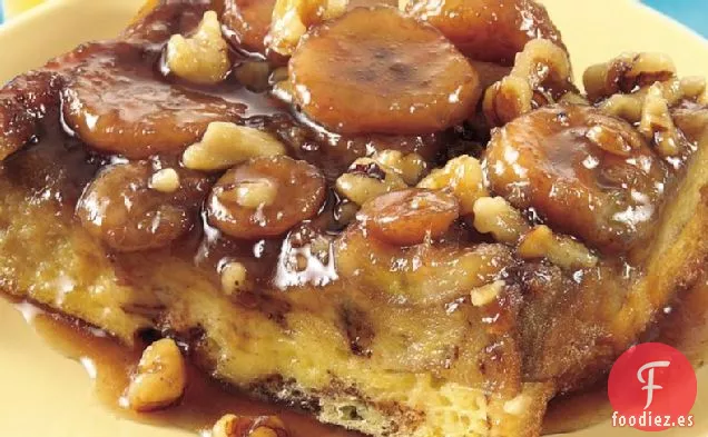 Tostada Francesa de Plátano y Nuez Invertida