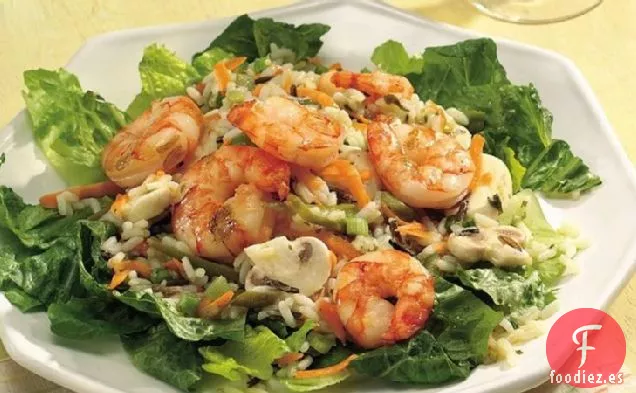 Ensalada de Camarones a la Parrilla y Arroz Salvaje