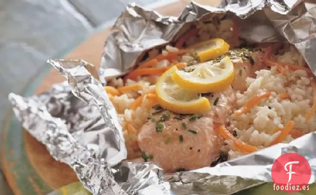 Paquetes de Limón y Salmón a la Parrilla