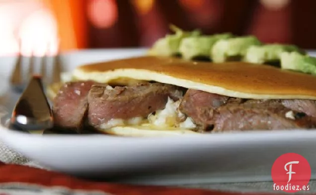 Tacos de Desayuno con Bistec y Queso Azul