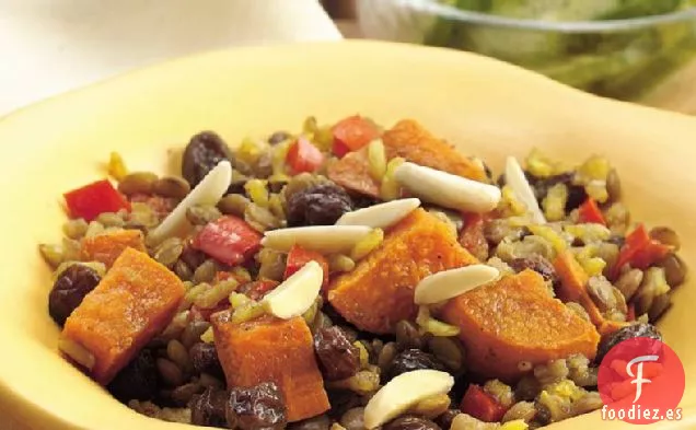 Cazuela de Lentejas al Curry y Arroz Integral