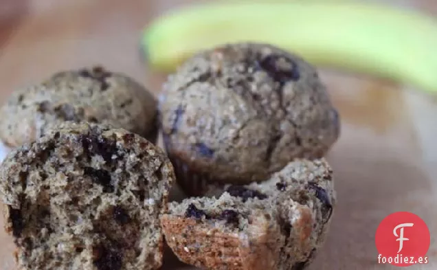 Muffins de Chocolate, Chía, Plátano y Nueces