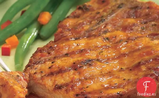 Chuletas de Cerdo a la Parrilla Dulces y Ácidas Glaseadas