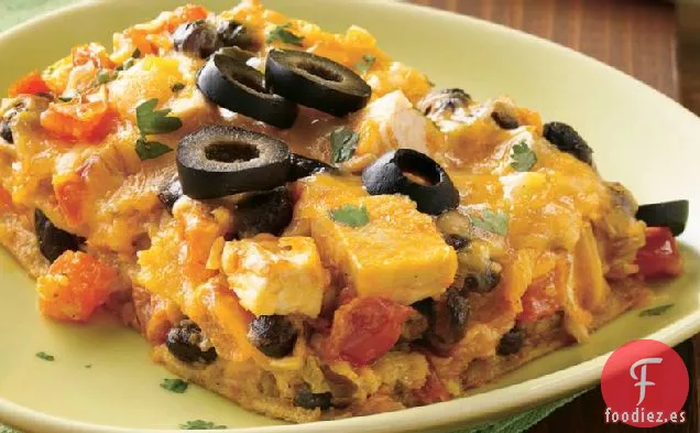 Lasaña de Tortilla de Pollo con Queso