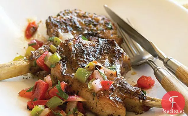 Chuletas de Cordero con Salsa Asada