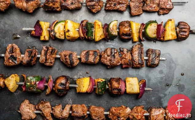Kebabs de Carne de Res y Verduras