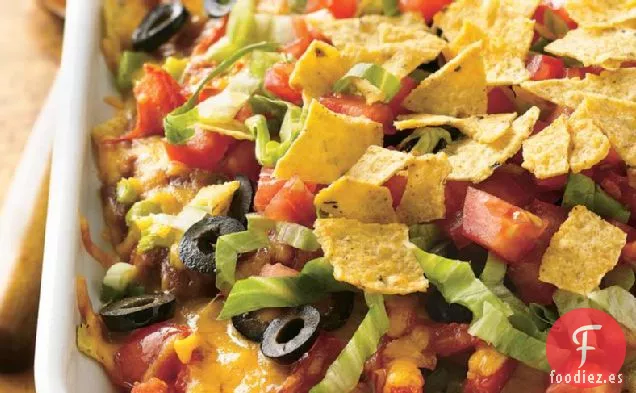 Cazuela de Tacos de Carne y Frijoles