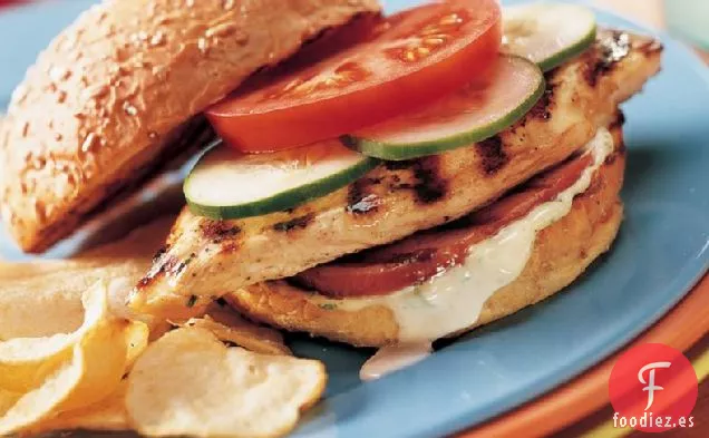 Sándwiches de Filete de Pollo Ranch a la Parrilla