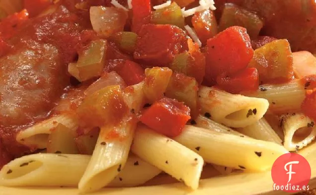 Penne con Salchicha Italiana y Pimientos