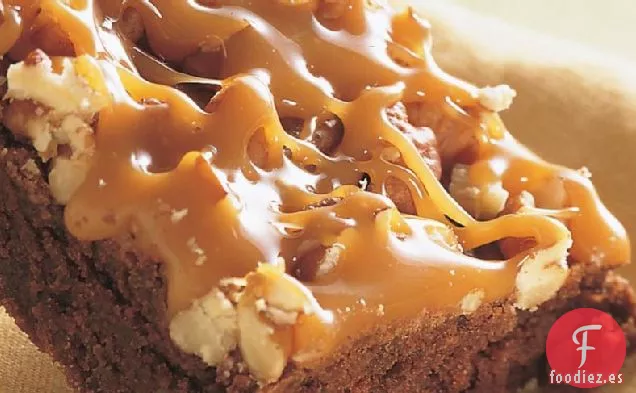 Brownies de Pacanas con Caramelo