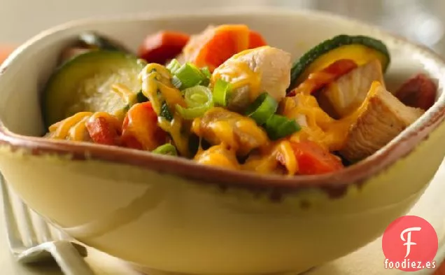 Cena de Sartén de Pollo con Queso