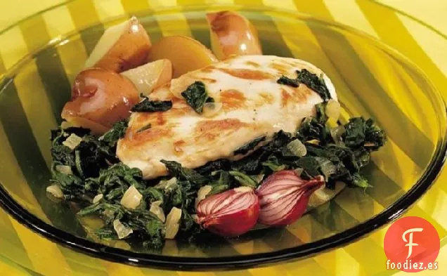 Sartén de Espinacas y Pollo