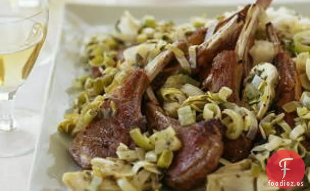 Cordero Con Puerros Y Alcachofas Y Arroz Al Limón