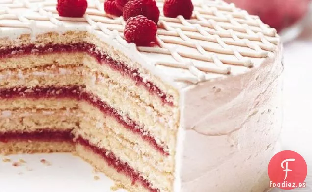 Pastel de Vainilla con Frambuesas