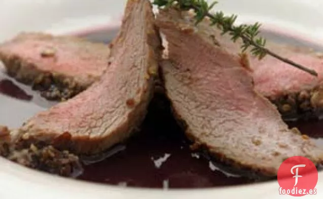 Lomo de Cordero con costra de champiñones