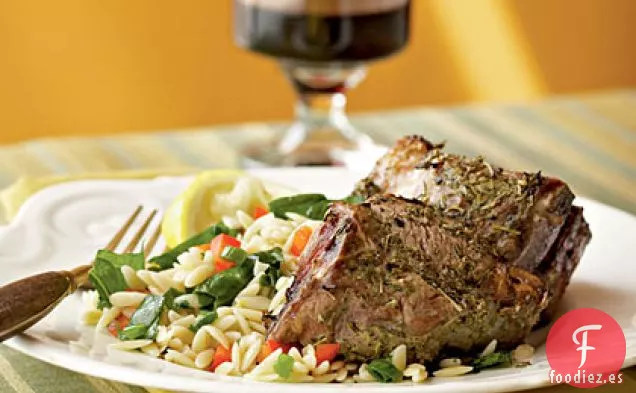 Chuletas de Cordero Herbes de Provence con Orzo