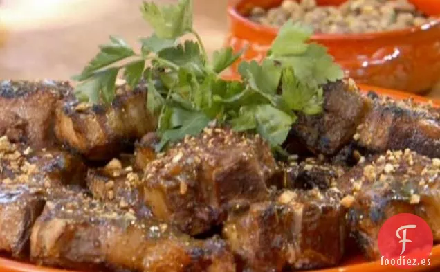 Chuletas de Cordero Glaseadas de Albaricoque con Pistacho y Zumaque