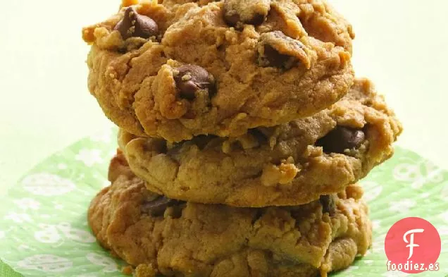 Galletas con Chispas de Chocolate y Mantequilla de Maní