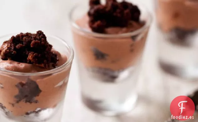 Chupitos de Brownie de Mousse de Chocolate
