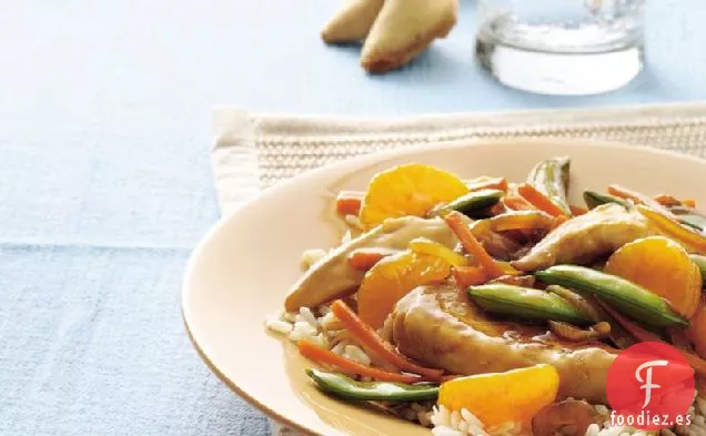 Pollo y Verduras Asiáticas Crujientes