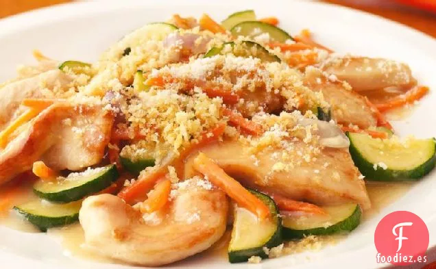 Sartén de Pollo y Verduras de Jardín