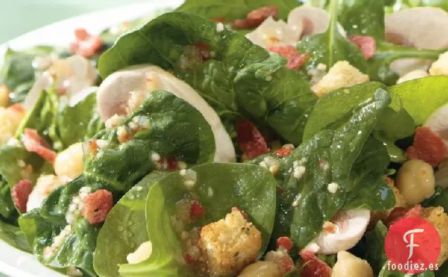 Ensalada Italiana de Espinacas y Champiñones