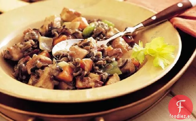 Cazuela de Pavo con Hierbas y Arroz Silvestre de Cocción Lenta (Para 2 personas)
